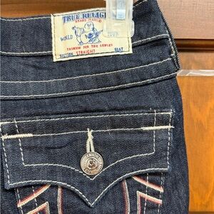 True Religion Women's Indigo Straight Leg Jeans